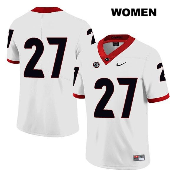 Georgia Bulldogs Women's Eric Stokes #27 NCAA No Name Legend Authentic White Nike Stitched College Football Jersey QZI3556OA